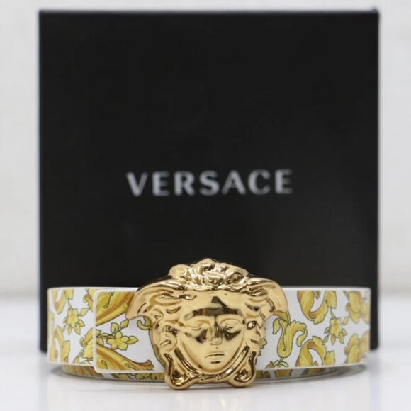 Versace Accessories - Versace la Medusa 6-8YRS Kids Reversible Belt Size M - White/Gold